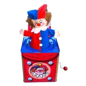 Bolz German Wind Up Jack in the Box Vintage Tin With Jester/Clown